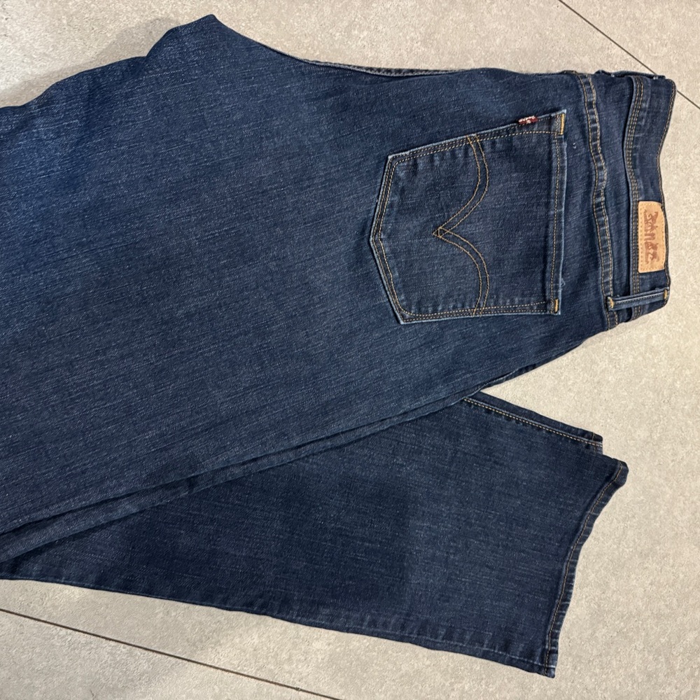 Levi's Dark Blue Straight Leg Slimming Jeans